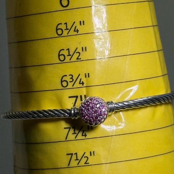 David Yurman Sterling silver pink sapphire bracelet - Picture 4 of 4